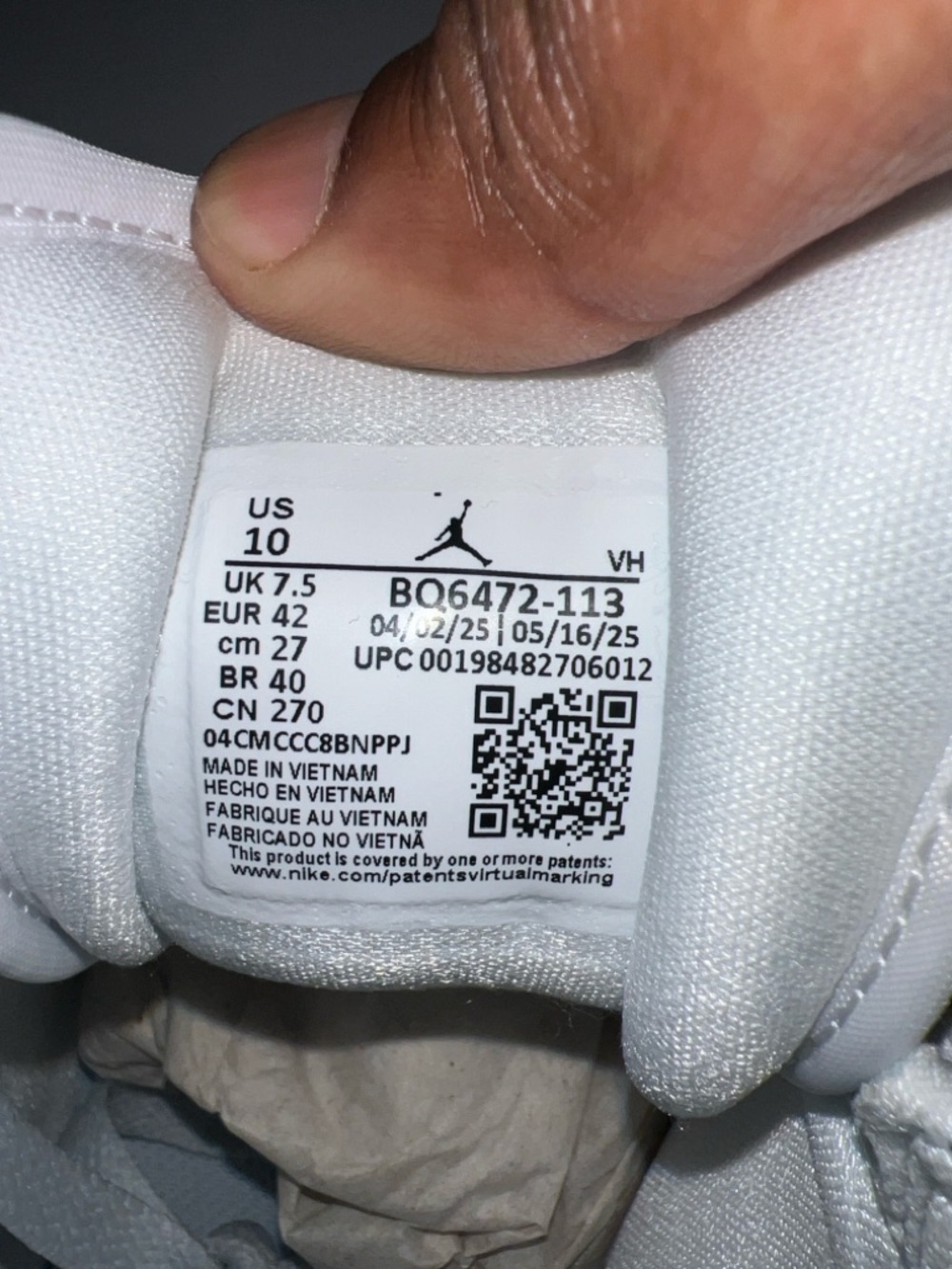 Jordan Air 1 High Top White & Gray Women’s size 10 - Picture 7 of 10